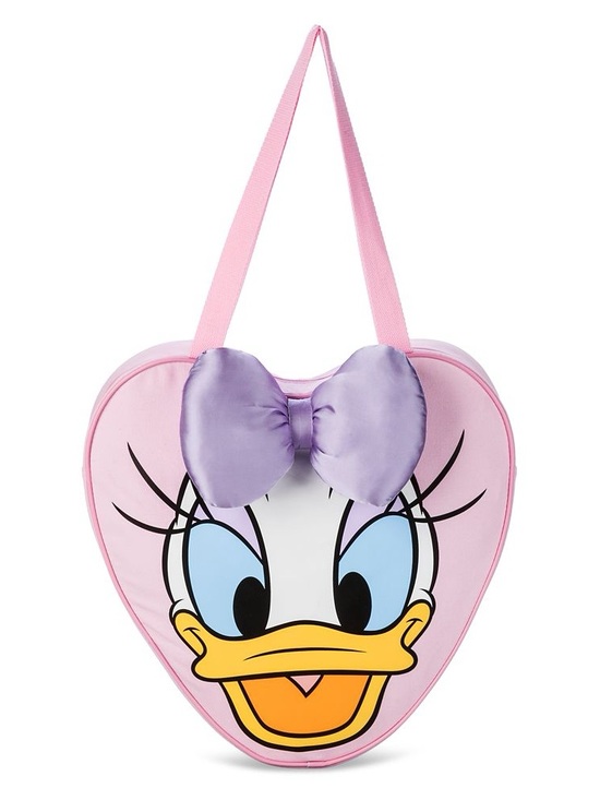 Disney Handbags - Disney Daisy Duck big face tote bag heart pink purple bow Disneyworld purse